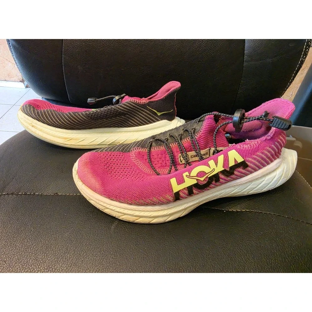 Hoka One One Carbon X 3 Shoes Festival Fuchsia/Black Shoes Women's Size 8.5B